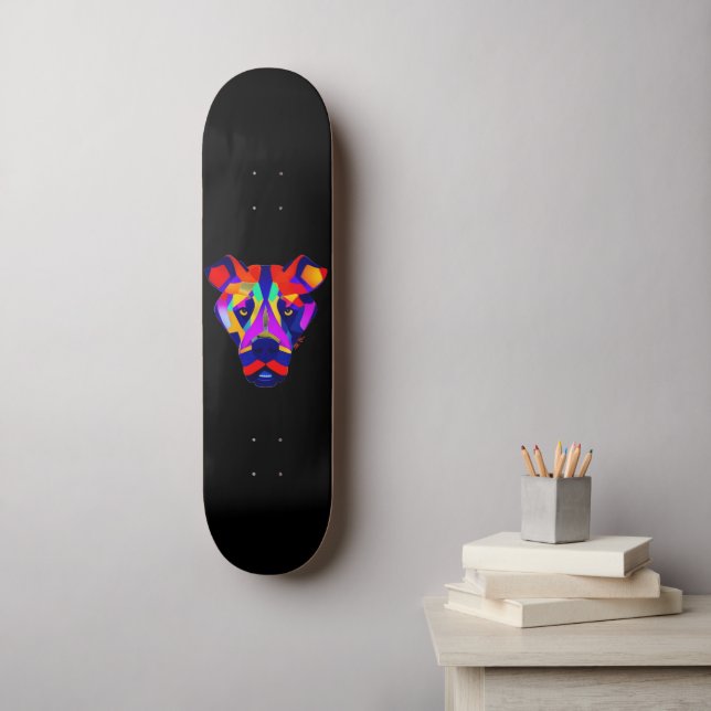 Skateboard Patinage noir de chien Alexander's Dog (Art mural)