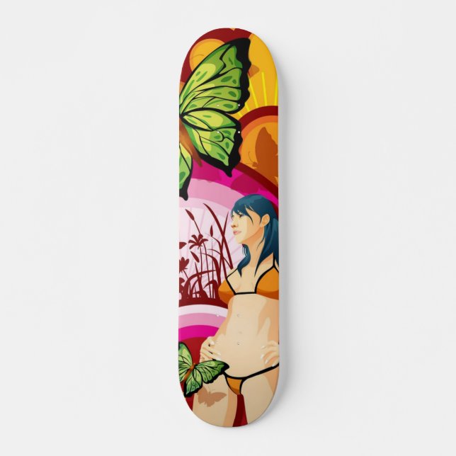 Skateboard Patinage papillon (Devant)