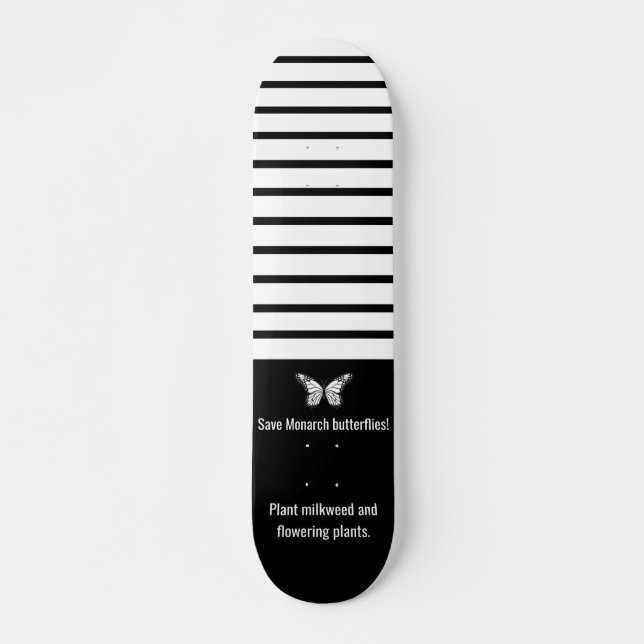 Skateboard Patinage papillon monarque (Devant)