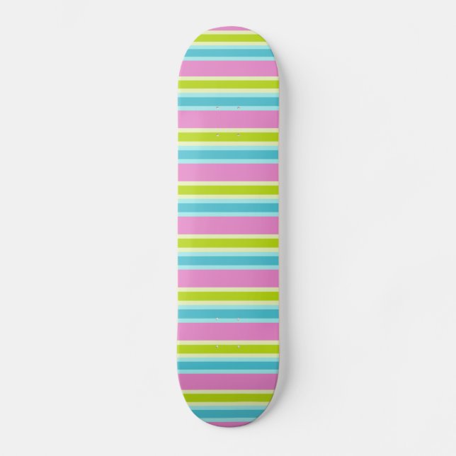 Skateboard Patinage Pastel Stripes (Recto)
