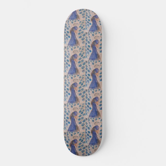 Skateboard Patinage Peacock Blue (Recto)