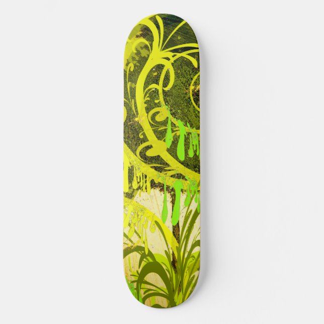 Skateboard Patinage peinture verte (Recto)