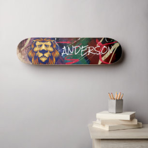 Skateboard Patinage Personnalisé Graffiti Lion
