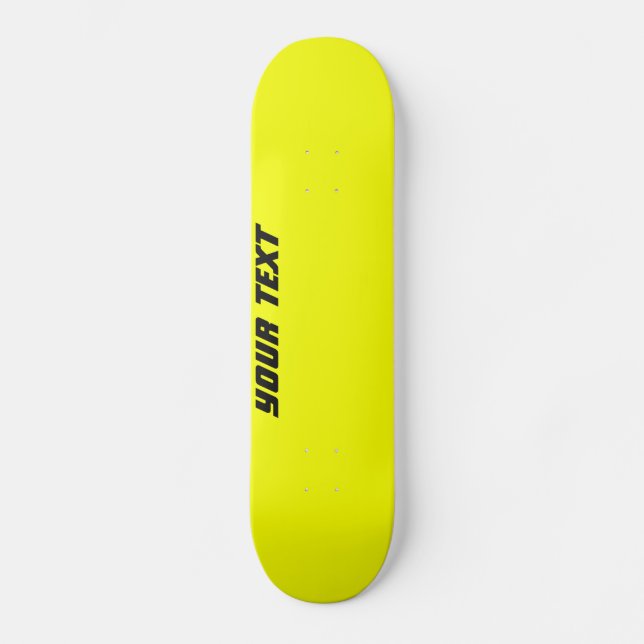 Skateboard Patinage personnalisé jaune vif (Recto)