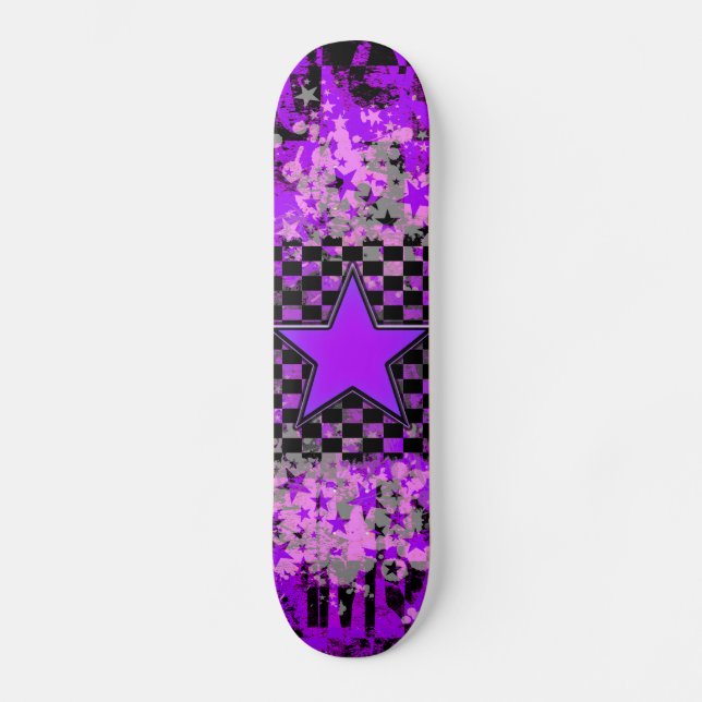 Skateboard Patinage personnalisé Purple Star (Recto)