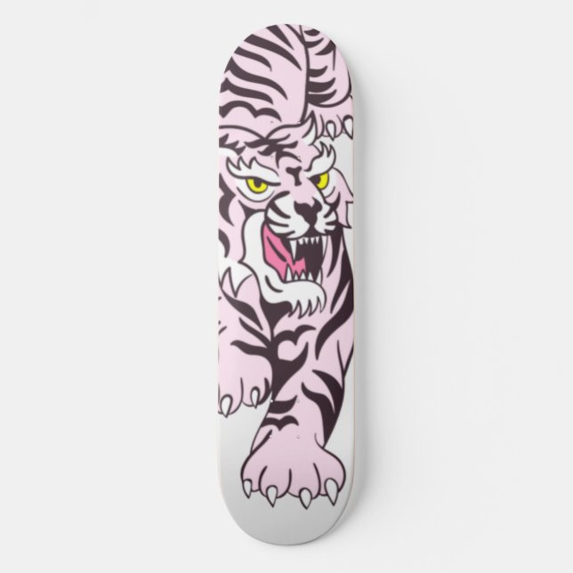 Skateboard Patinage Pink Tiger (Recto)