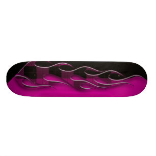 Skateboard Patinage Plaid Flames