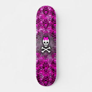 Skateboard Patinage Princess Skull & Bones