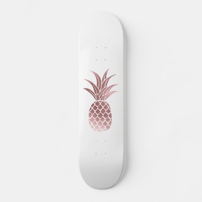Skateboard Patinage rose Gold Foil Pineappy (Recto)