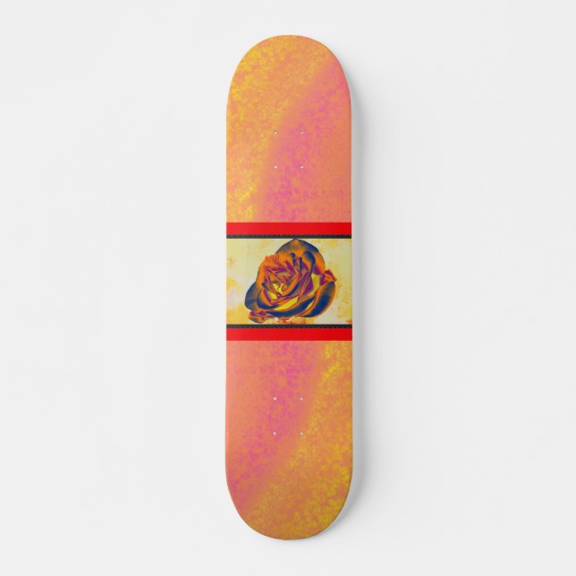 Skateboard Patinage Rose orange (Devant)