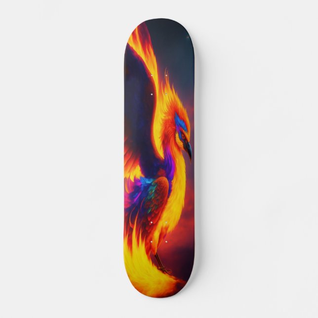 Skateboard Patinage sur flamme d'aigle de Phoenix Rising, Art (Recto)