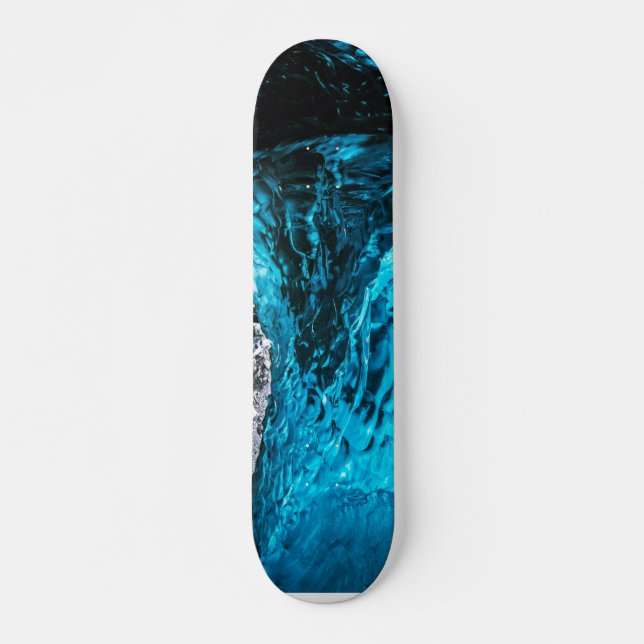 Skateboard Patinage sur glace bleu (Devant)