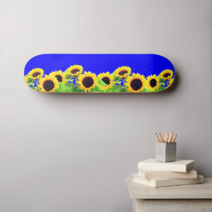 Skateboard Patinage sur les tournesols - Couleurs du drapeau