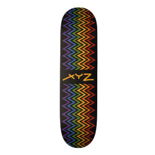 Skateboard Patinage sur mesure Rainbow Chevron Motif