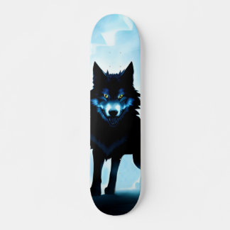Skateboard Patineta Lobo Salvaje Atento En Zona Fría