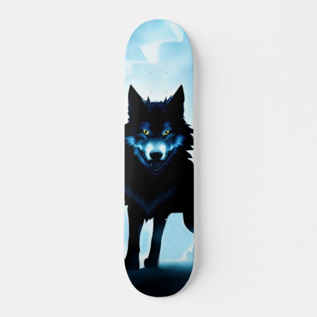 Skateboard Patineta Lobo Salvaje Atento En Zona Fría  (Devant)