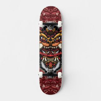 Skateboard Patineta Máscara guerrero Leon