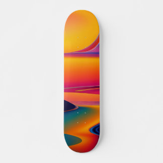 Skateboard Patineta Pintura Abstracta Río Futurista