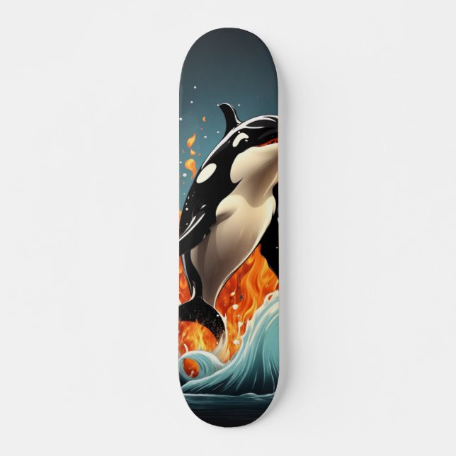 Skateboard Patineta Poderoso Pez Orca Saltando Del Agua (Devant)