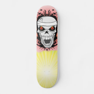 Skateboard Patins à crâne flamboyant.