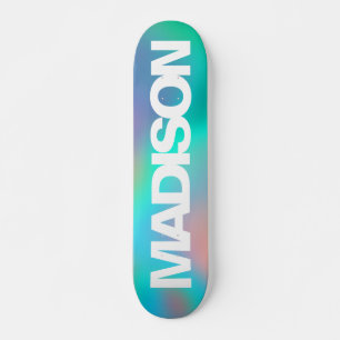 Skateboard Patins personnalisés Nom Holographic Unicorn