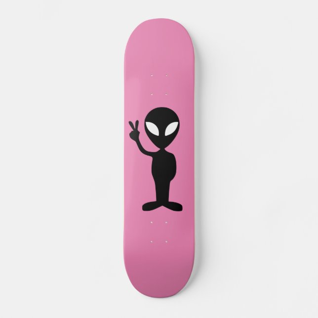 Skateboard Patins UFO Alien rose (Recto)