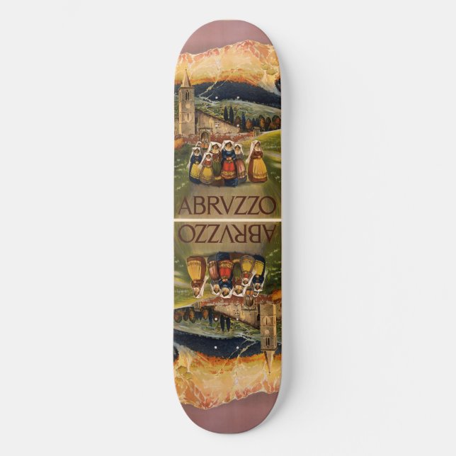 Skateboard Patins Vintage voyage Abrvzzo Italie (Recto)