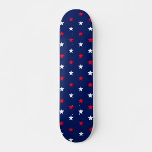 Skateboard Patriotique rouge blanc et bleu marine étoiles mot