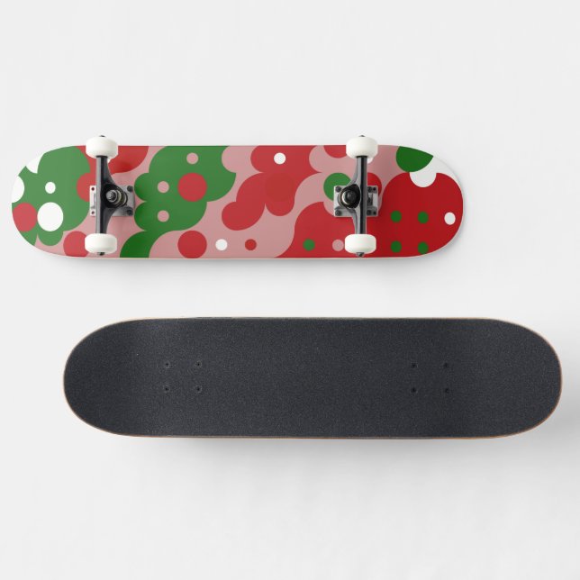 Skateboard Patters de Groovy Funky Mod Retro Christmas (Horz)