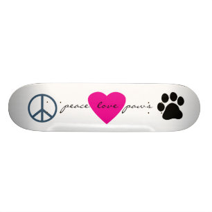 Skateboard Pattes d'amour de paix