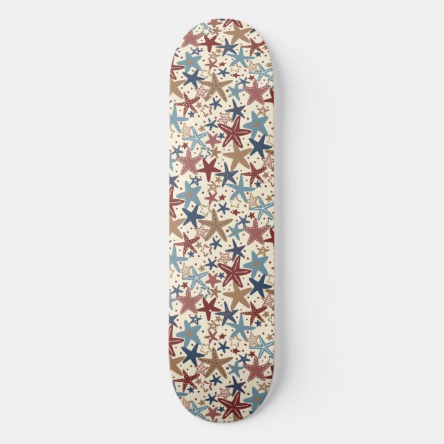 Skateboard Pavoisé d'étoiles (Recto)