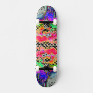 Skateboard Pavot jaune à pois noirs et blancs