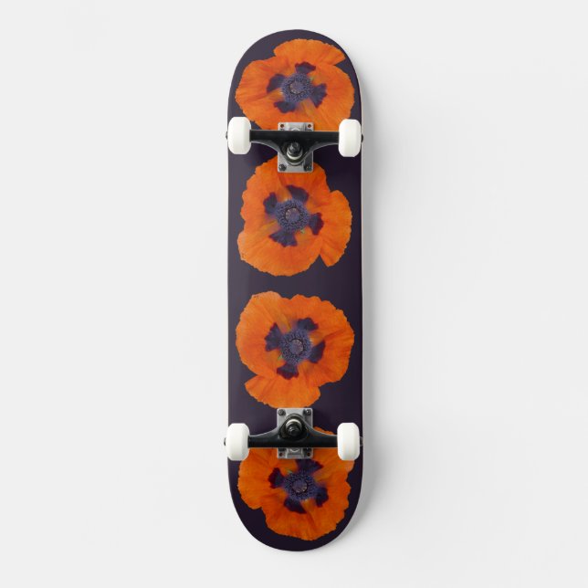 Skateboard Pavot orange écarlate 1 (Recto)