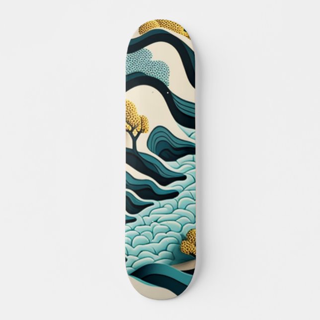 Skateboard Paysage moderne (Devant)