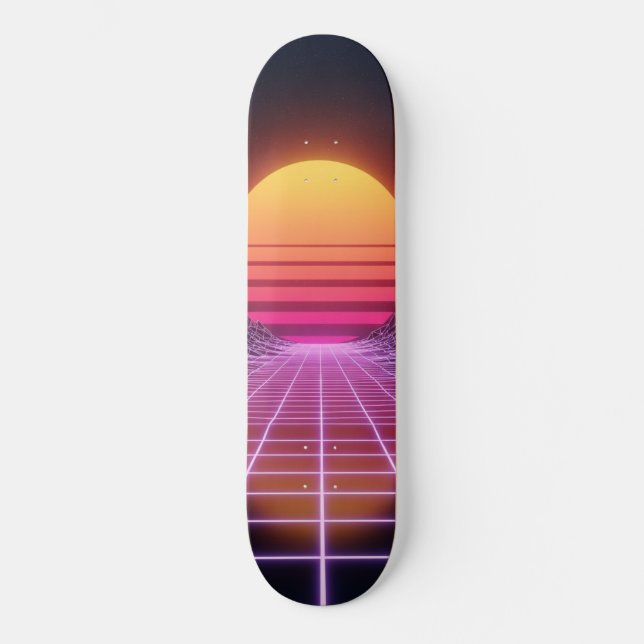 Skateboard Paysage Rétrowave (Recto)