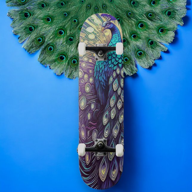 Skateboard Peacock Plumage (Créateur téléchargé)