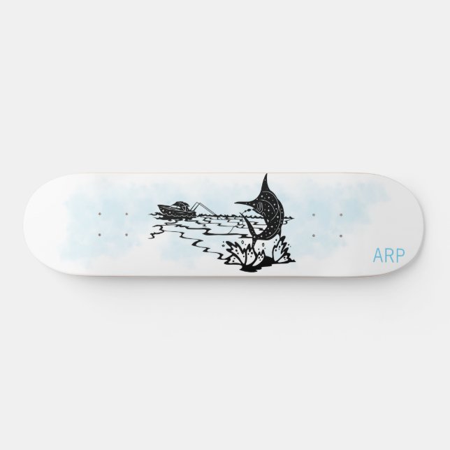 Skateboard *~* PÊCHEUR - Pêche à l'épée Initiales Poisson (Horz)