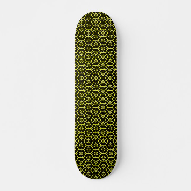Skateboard Peigne - Noir et Jaune (Devant)