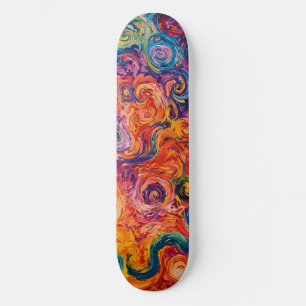 Skateboard Peinture à l'huile de tourbillons psychédélique