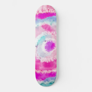 Skateboard Peinture à tarte blanche rose Fille moderne Abstra