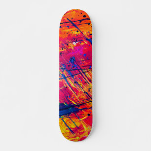 Skateboard Peinture Abstraite brillante colorée