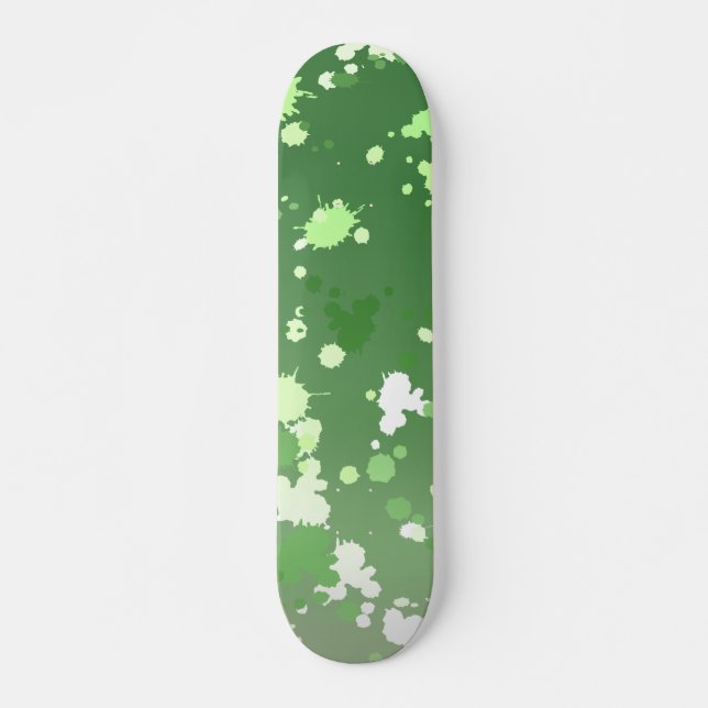Skateboard Peinture Abstraite Éclaboussure de Citron Vert (Devant)