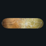 Skateboard Peinture Abstraite en silhouette sur Arrière - pla<br><div class="desc">L'arrière - plan de cette peinture de Jennifer Goldberger ressemble à une table avec une fissure fourrée. Il y a aussi une silhouette abstraite d'une fleur faite en peinture blanche,  qui surplombe à peine l'arrière - plan marron.</div>