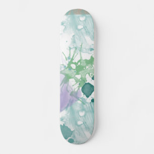 Skateboard Peinture Abstraite violet verte