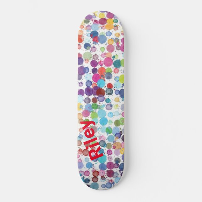 Skateboard Peinture artistique Splatter coloré (Recto)