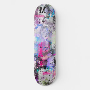 Skateboard Peinture colorée Grungy Abstraite