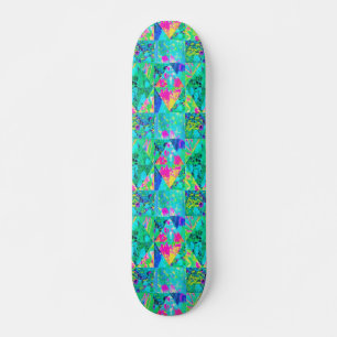 Skateboard Peinture de courtepointe avec Hydrangea et Blues