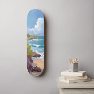 Skateboard Peinture de la baie de l'océan de la plage de Cape