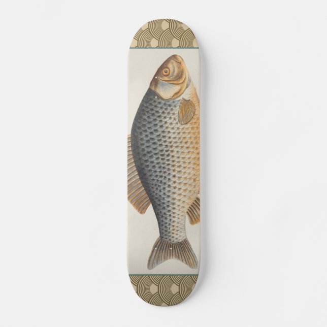 Skateboard peinture de pêche de carpe dessin d'eau douce  (Recto)