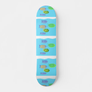 Skateboard peinture de poissons